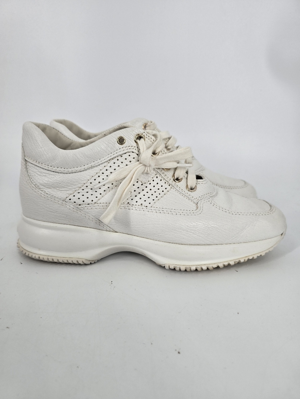 Hogan Interactive Women's H Bucata White Leather Sneakers Size 36 with Box